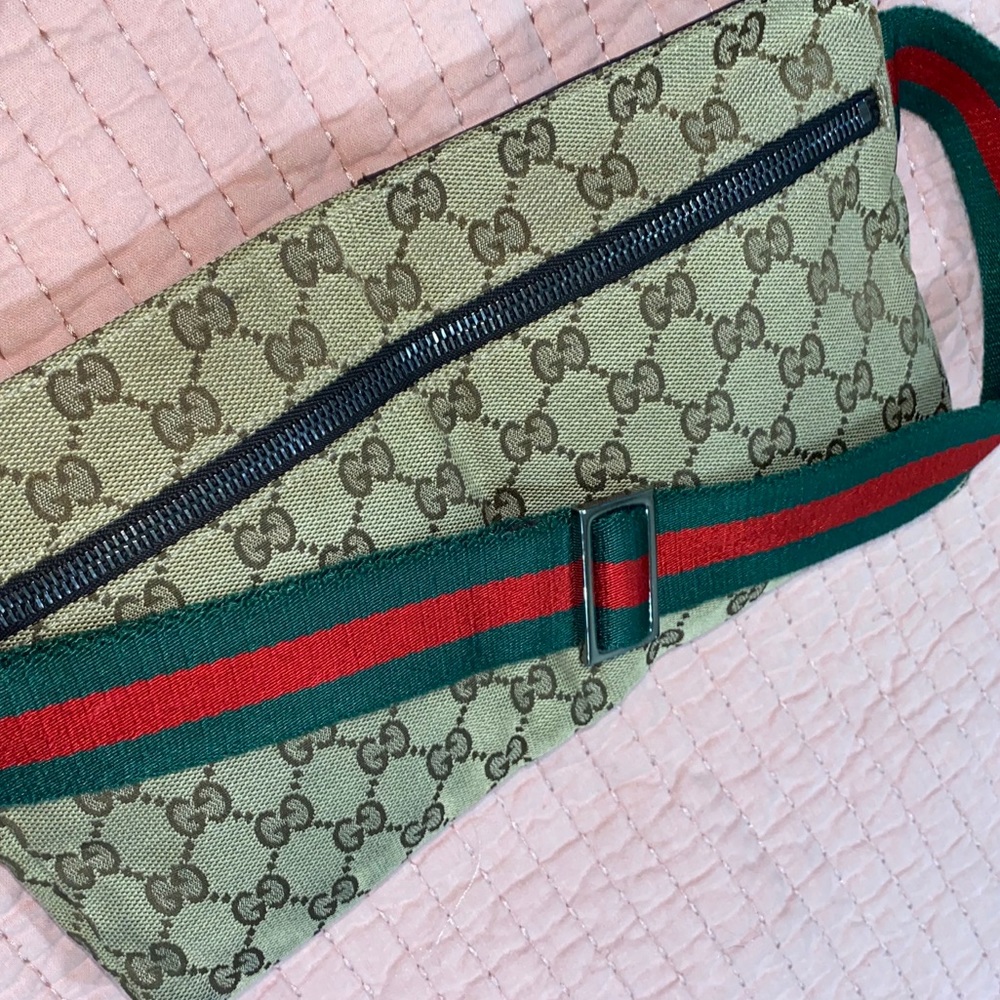Vintage Gucci Pre-Owned GG Canvas Web Double Pocket Belt Bag - Picture 7 of 10